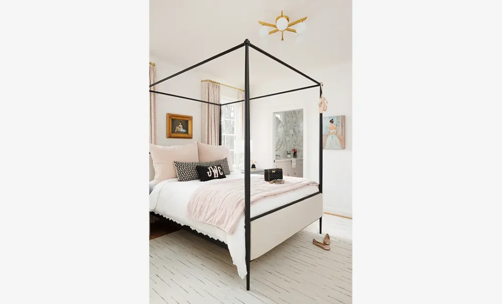 The Ashford 2 features a custom interior design bedroom from Cristi Holcombe Interiors in Alpharetta, GA