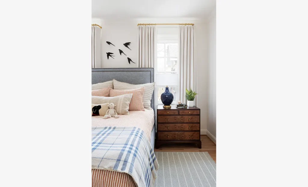 The Ashford 2 features a custom interior design bedroom from Cristi Holcombe Interiors in Alpharetta, GA
