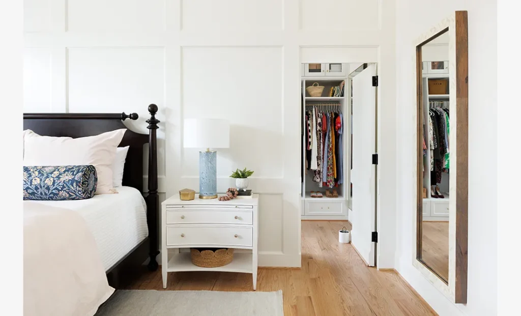 The Ashford 2 features a custom interior design bedroom from Cristi Holcombe Interiors in Alpharetta, GA
