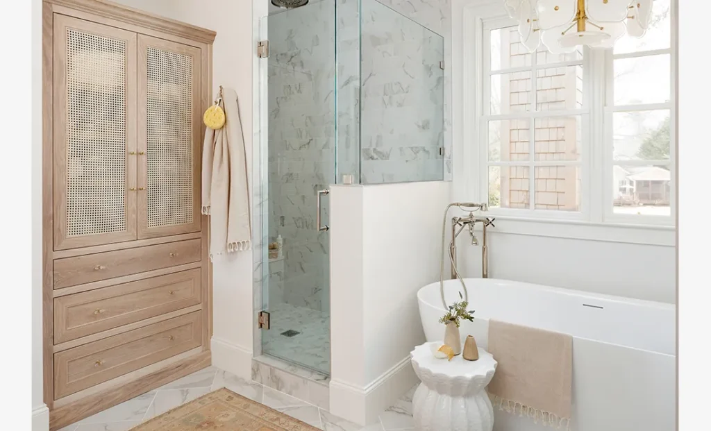 The Ashford 2 features a custom interior design bathroom from Cristi Holcombe Interiors in Alpharetta, GA