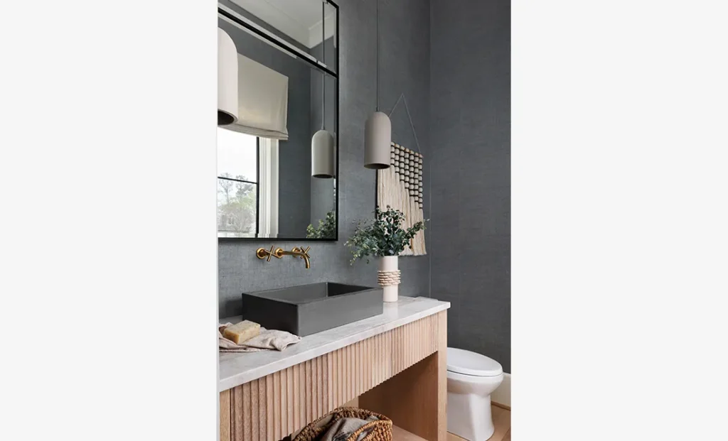The Riverwood features a custom interior design bathroom from Cristi Holcombe Interiors in Alpharetta, GA