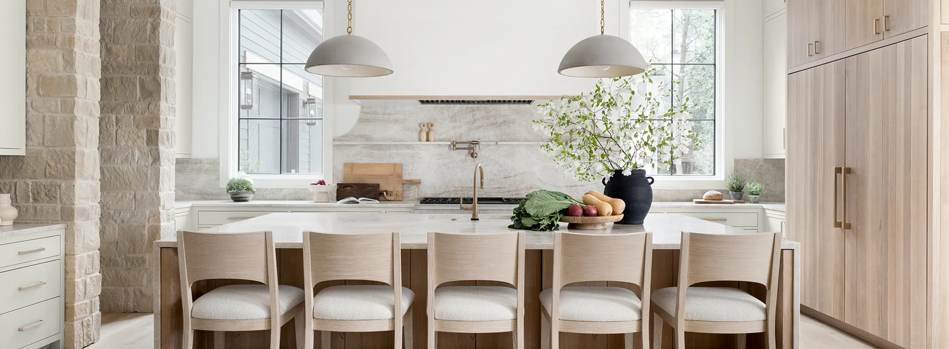 The Riverwood features a custom interior design kitchen from Cristi Holcombe Interiors in Alpharetta, GA