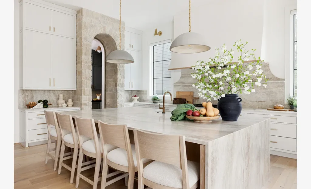 The Riverwood features a custom interior design kitchen from Cristi Holcombe Interiors in Alpharetta, GA
