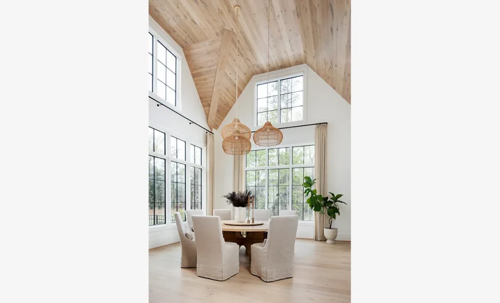The Riverwood features a custom interior design dining room from Cristi Holcombe Interiors in Alpharetta, GA