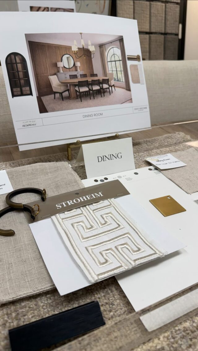 Presentation Day!🤍⁠
⁠
A little sneak peek into an exciting upcoming project we’ve been working on behind the scenes. From fresh palettes to layered textures, this one is going to be so special.⁠
⁠
Stay tuned for more!⁠
⁠
#CristiHolcombeInteriors